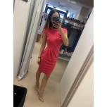 Coral midi dress